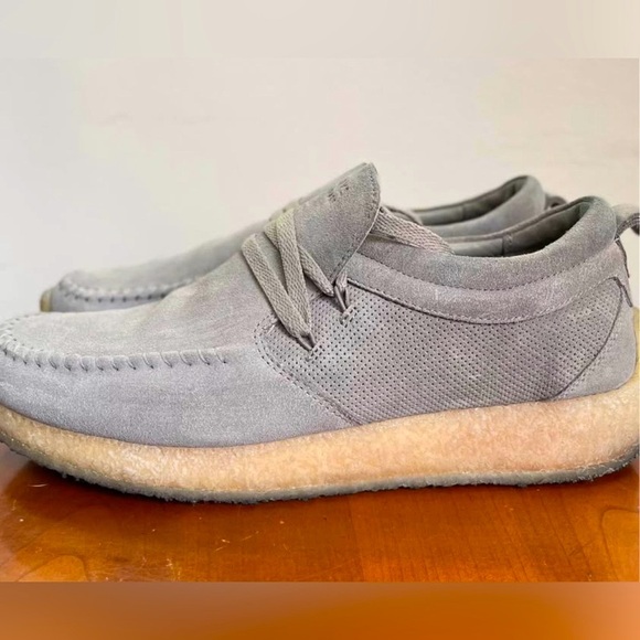 CLARKS Men’s Wallabee Grey Nubuck Suede Loafer Shoes | US 11.5 - Picture 4 of 7
